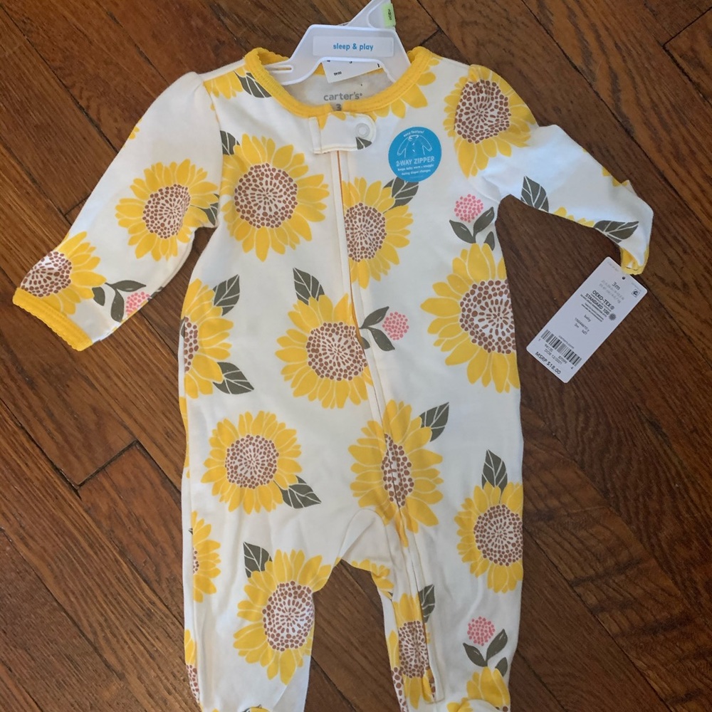 Carter’s Sleep and Play Sunflower Footed Zipper Sleeper